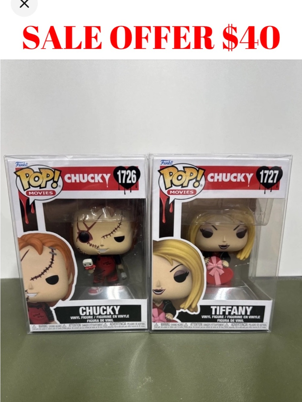 Funko Pop Chucky Tiffany Child's Play Horror Movie Valentines Day Toy Figures